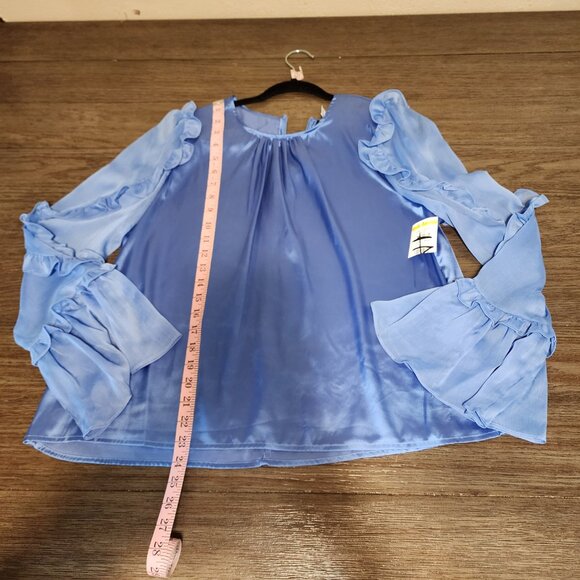 French Connection Diandra Top NWT Blue Large - Picture 2 of 10